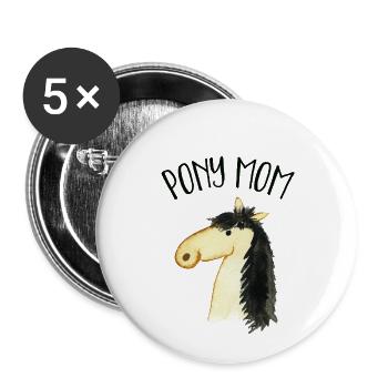 Pony Mom Falb Pony - Buttons small 1''/25 mm (5-pack) - white - Front