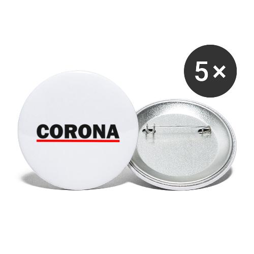 CORONA - Schwarz / Rot Design - Buttons klein 25 mm (5er Pack)