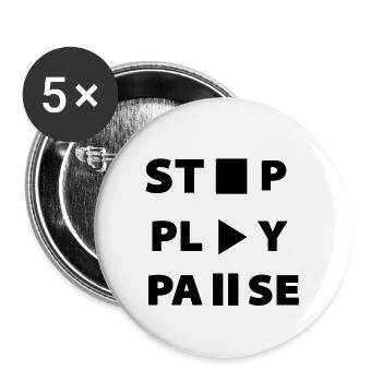 La musique - Lot de 5 petits badges (25 mm) - blanc - Devant