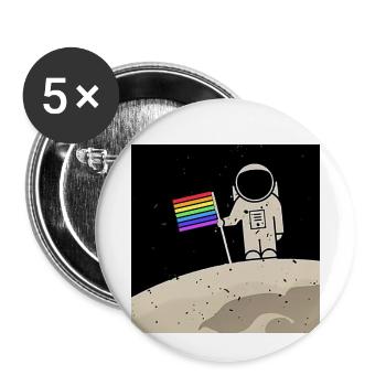 Astronaut With Gay Flag - Buttons small 1''/25 mm (5-pack) - white - Front