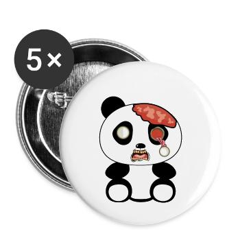 Panda Zombie - Buttons klein 25 mm (5er Pack) - Weiß - Vorne