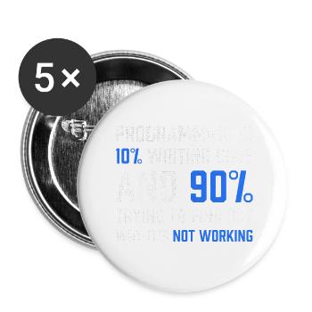 "Programming is 10% writing Code" Gift Programmer - Buttons small 1''/25 mm (5-pack) - white - Front