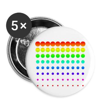 Bunte Punkte - Buttons klein 25 mm (5er Pack) - Weiß - Vorne