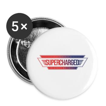 Supercharged - In Boost We Trust (Geschenk) - Buttons klein 25 mm (5er Pack) - Weiß - Vorne