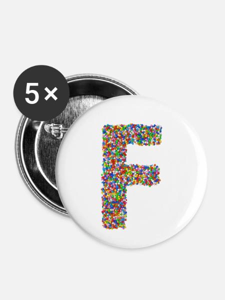 F - Buttons klein 25 mm (5er Pack) - Weiß