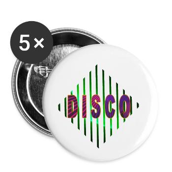 DISKO - Buttons klein 25 mm (5er Pack) - Weiß - Vorne