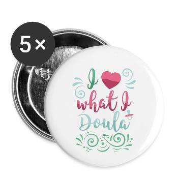Hebamme Doula Geburtshelfer Geschenke - Buttons klein 25 mm (5er Pack) - Weiß - Vorne