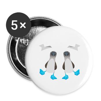 Ich liebe ein Paar Tölpel blaufüßige Sprengvögel - Buttons klein 25 mm (5er Pack) - Weiß - Vorne