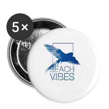 PAPAGEI SUMMER VIBE - Buttons klein 25 mm (5er Pack) - Weiß - Vorne