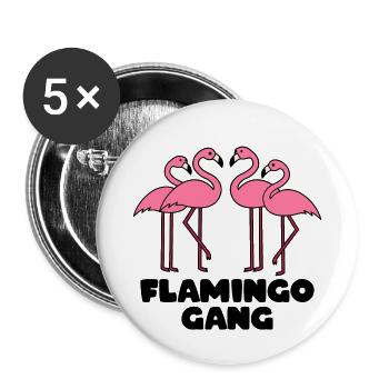 FLAMINGO GANG - Buttons small 1''/25 mm (5-pack) - white - Front