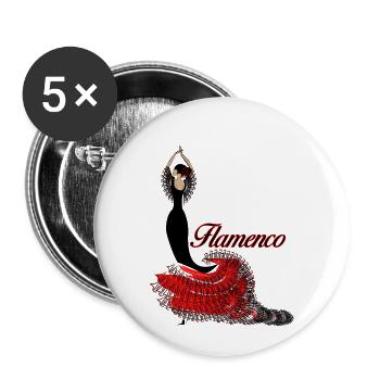 Danseuse de flamenco 2 - Lot de 5 petits badges (25 mm) - blanc - Devant