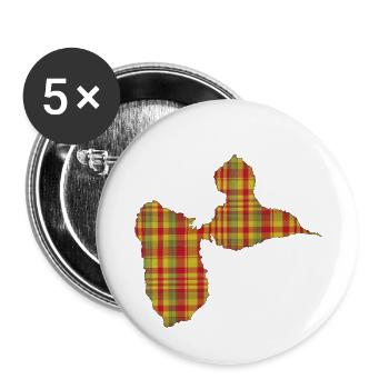 Guadeloupe madras style - Buttons klein 25 mm (5er Pack) - Weiß - Vorne
