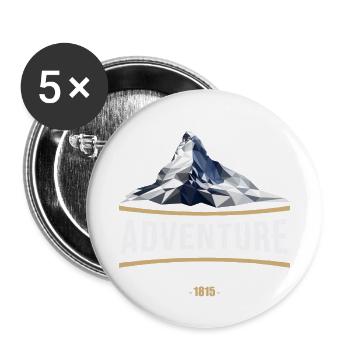 T-shirt Valais Wallis 1815, Matterhorn, Matterhorn - Buttons small 1''/25 mm (5-pack) - white - Front