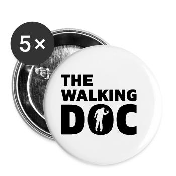 Walking Doctor Degree Phd gift - Buttons small 1''/25 mm (5-pack) - white - Front