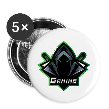 Conception de jeux Ninja - Lot de 5 petits badges (25 mm) - blanc - Devant