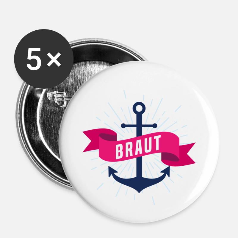 Die Braut - Buttons klein 25 mm (5er Pack) - Weiß
