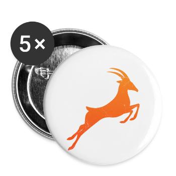 Symbol Südafrika Springbock Tribal Tattoo Geschenk - Buttons klein 25 mm (5er Pack) - Weiß - Vorne