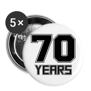 70 ans - Lot de 5 petits badges (25 mm) - blanc - Devant