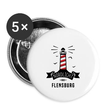 Nordlicht aus Flensburg - Buttons klein 25 mm (5er Pack) - Weiß - Vorne