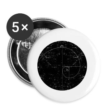 spirale fibonacci - Lot de 5 petits badges (25 mm) - blanc - Devant
