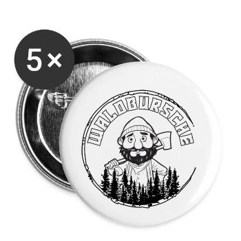 Cooler Holzfäller Papa Waldbursche Geschenk - Buttons klein 25 mm (5er Pack) - Weiß - Vorne