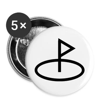 golf - Lot de 5 petits badges (25 mm) - blanc - Devant