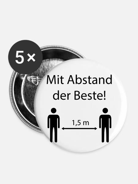 Mit Abstand der Beste - Buttons klein 25 mm (5er Pack) - Weiß
