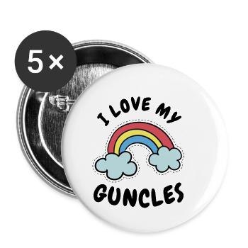 I LOVE MY GUNCLES - Buttons small 1''/25 mm (5-pack) - white - Front