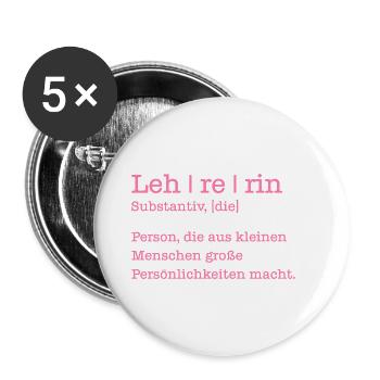Lehrerin Geschenk Student Schule - Buttons klein 25 mm (5er Pack) - Weiß - Vorne