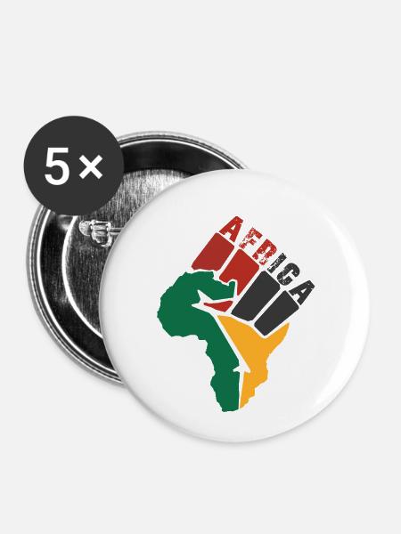 Afrika - Buttons klein 25 mm (5er Pack) - Weiß