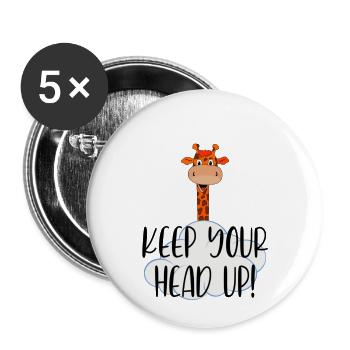 Kopf hoch! - Buttons klein 25 mm (5er Pack) - Weiß - Vorne