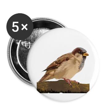 Spatz - Buttons klein 25 mm (5er Pack) - Weiß - Vorne