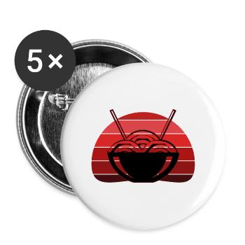 Ramen Nudeln asiatische Anime Nudelsuppe - Buttons klein 25 mm (5er Pack) - Weiß - Vorne