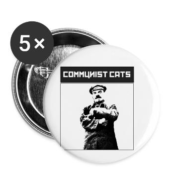 Chats communistes - Lénine - Lot de 5 petits badges (25 mm) - blanc - Devant
