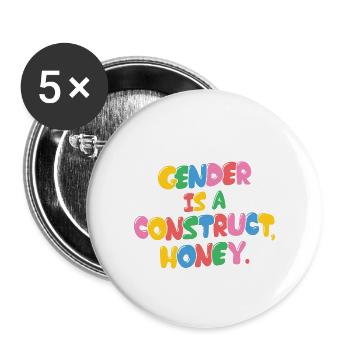 Gender Queer | Feminismus Feministin Geschenkideen - Buttons klein 25 mm (5er Pack) - Weiß - Vorne