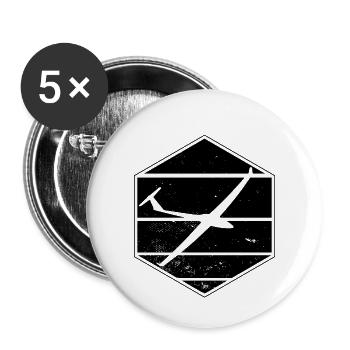 Gliding | Glider gliding gifts - Buttons small 1''/25 mm (5-pack) - white - Front