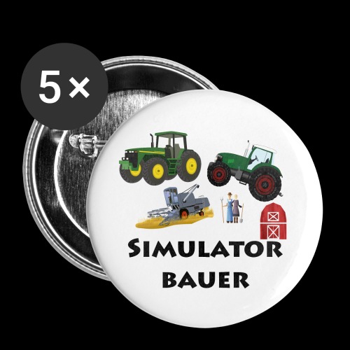 Ich bin ein SimulatorBauer - Buttons klein 25 mm (5er Pack)