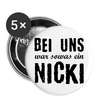 DDR Nicki Ostalgie Osten Geschenkidee - Buttons klein 25 mm (5er Pack) - Weiß - Vorne