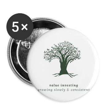 value investing by financefreeks - Buttons small 1''/25 mm (5-pack) - white - Front