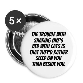 chats - Problèmes avec les chats - Lot de 5 petits badges (25 mm) - blanc - Devant