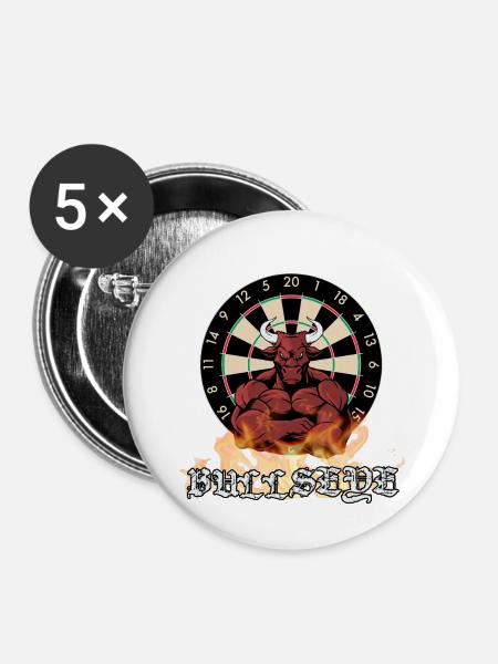 Darts bullseye - Buttons small 1''/25 mm (5-pack) - white