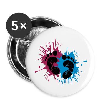 Ink baby feet - Buttons small 1''/25 mm (5-pack) - white - Front