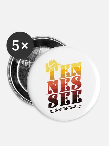 Tennessee Dirt - Buttons klein 25 mm (5er Pack) - Weiß