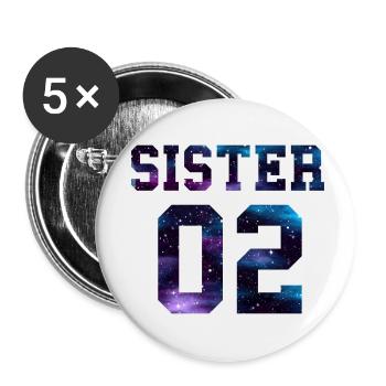 Sister 02 - Buttons small 1''/25 mm (5-pack) - white - Front
