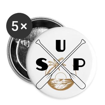 Stand up paddling Sunset retro - Buttons klein 25 mm (5er Pack) - Weiß - Vorne