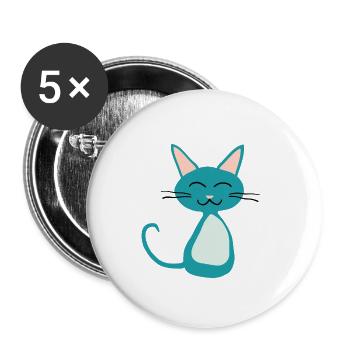 Kitten - Buttons small 1''/25 mm (5-pack) - white - Front