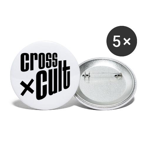 Cross Cult Logo Schwarz - Buttons klein 25 mm (5er Pack)