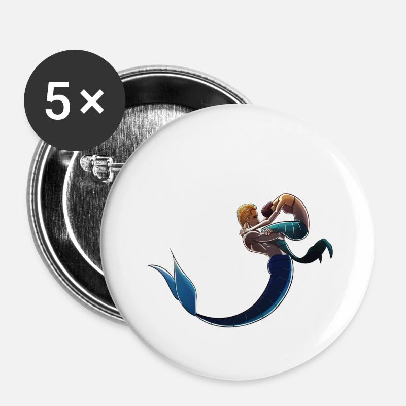 Mermaid - Mermaid - Buttons small 1''/25 mm (5-pack) - white