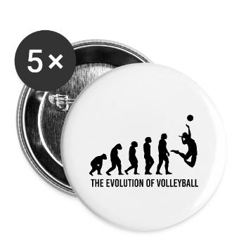 Volley-ball Evolution Entraîneur entraîneur de volley-ball - Lot de 5 petits badges (25 mm) - blanc - Devant