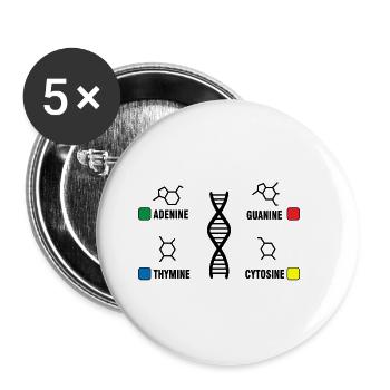 Adenine guanine thymine cytosine biology gift - Buttons small 1''/25 mm (5-pack) - white - Front